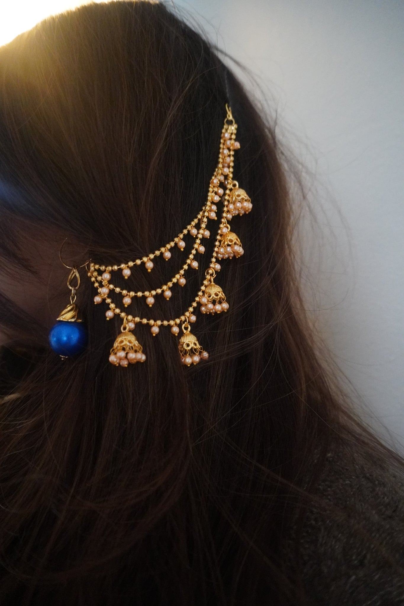 Hair chain earrings